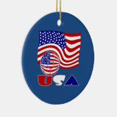 USA Fußball und Flagge Keramikornament (Rechts)