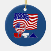 USA Fußball und Flagge Keramikornament (Vorne)