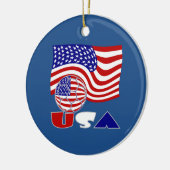USA Fußball und Flagge Keramikornament (Links)