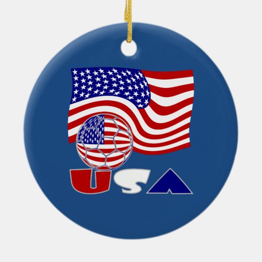 USA Fußball und Flagge Keramikornament (Hinten)