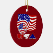 USA Fußball und Flagge Keramikornament (Rechts)