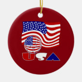 USA Fußball und Flagge Keramikornament (Vorne)