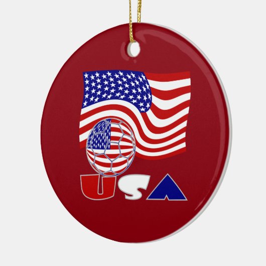 USA Fußball und Flagge Keramikornament (Links)