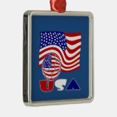 USA Fußball und Flagge Ornament Aus Metall (Rechts)