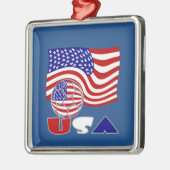 USA Fußball und Flagge Ornament Aus Metall (Links)
