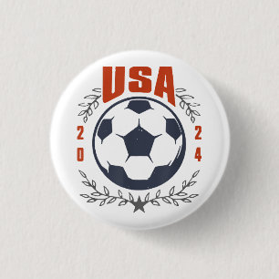 USA Fußballball 2024 Sterne & Lorbeerkranz Vintage Button