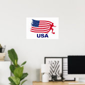 USA-Fußballflagge Poster (Heimbüro)