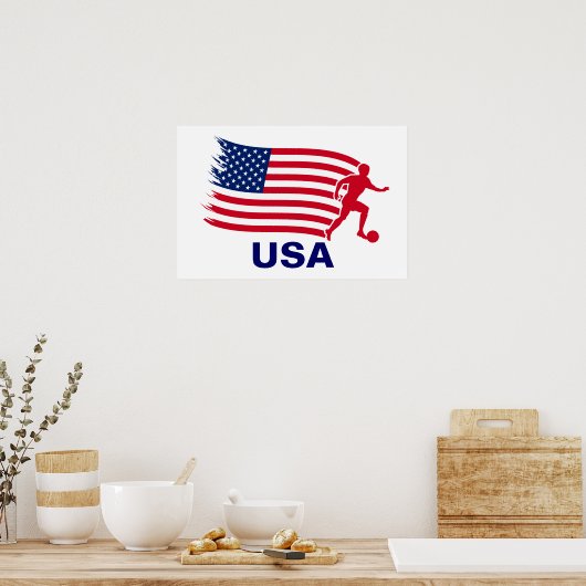 USA-Fußballflagge Poster (Küche)