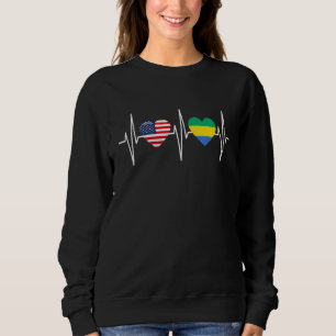 Usa Gabon Herzschlag Amerika Gabunesisch Flagge H Sweatshirt