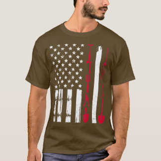 USA Garening Flag Proud American Gardener Patriot T-Shirt