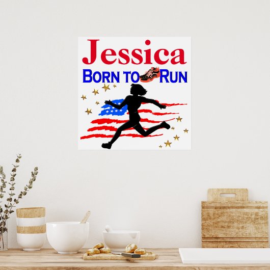 USA GEBOREN, PERSONALISIERTES POSTER AUSZUFÜHREN (Küche)