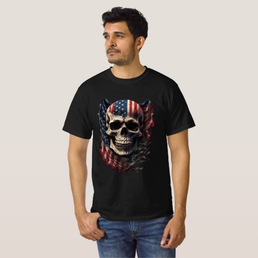 USA Gefahrenflagge T - Shirt (Vorne ganz)