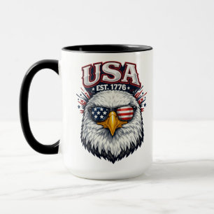 USA Gegr. 1776 Adler-Grafik Patriotischer Adler US Tasse
