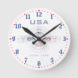 USA Gegr. 1776 Runde Wanduhr