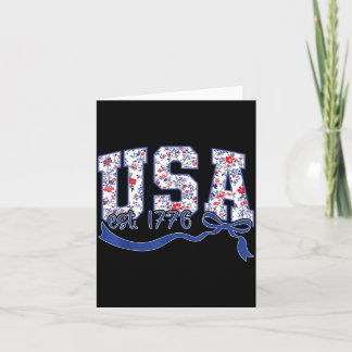 USA Gegr. 1776 Toile Floral Patriotisch Vintage Karte