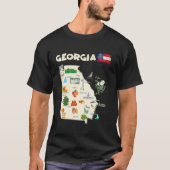 Usa Georgia Staat Travel Map Cities Flag Sehenswür T-Shirt (Vorderseite)