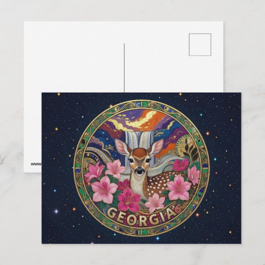 USA Georgia Staatsymbole Postkarte (Vorne/Hinten)