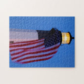 USA, Georgia, Tybee Insel, Flagge, die 2 fliegt Puzzle (Horizontal)