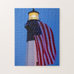 USA, Georgia, Tybee Island, Flagge weht 2 Puzzle