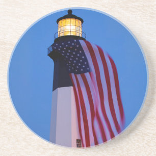USA, Georgia, Tybee Island, Flagge weht 2 Sandstein Untersetzer