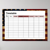 USA/gepanzerte Flagge Zeitplan Poster (Vorne)