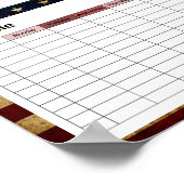 USA/gepanzerte Flagge Zeitplan Poster (Ecke)