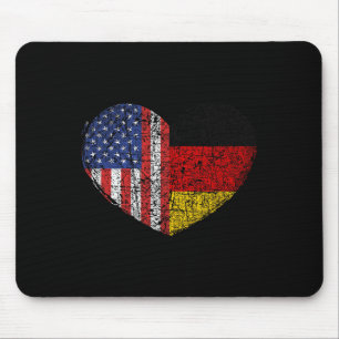 Usa Germany Heart - Doppelte Staatsbürgerschaft Mousepad