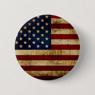 USA/gerundete Flagge Button