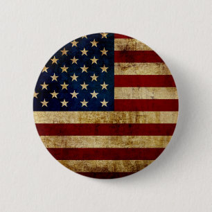 USA/gerundete Flagge Button