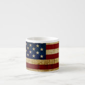 USA/gerundete Flagge Espressotasse (Vorderseite)