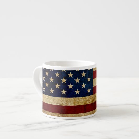 USA/gerundete Flagge Espressotasse (Vorderseite Links)