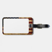 USA/gerundete Flagge Gepäckanhänger (Rückseite horizontal)