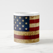 USA/gerundete Flagge Jumbo-Tasse (Vorderseite)