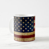 USA/gerundete Flagge Kaffeetasse (Vorderseite Links)