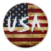 USA/gerundete Flagge Keramikknauf (Vorderseite)