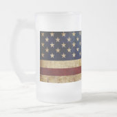 USA/gerundete Flagge Mattglas Bierglas (Links)