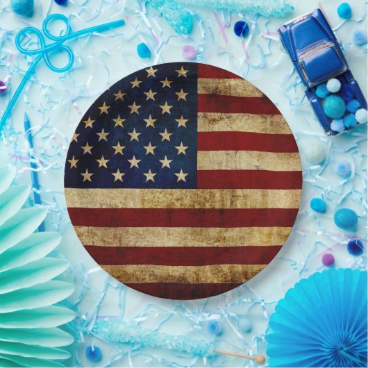 USA/gerundete Flagge Pappteller (Party)