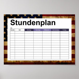 USA/gerundete Flagge Poster