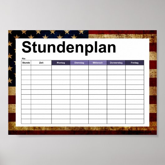 USA/gerundete Flagge Poster (Vorne)