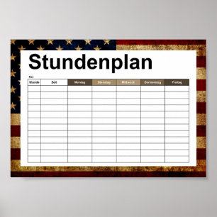 USA/gerundete Flagge Poster
