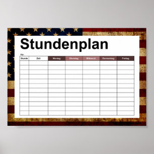 USA/gerundete Flagge Poster