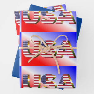 USA GESCHENKPAPIER SET