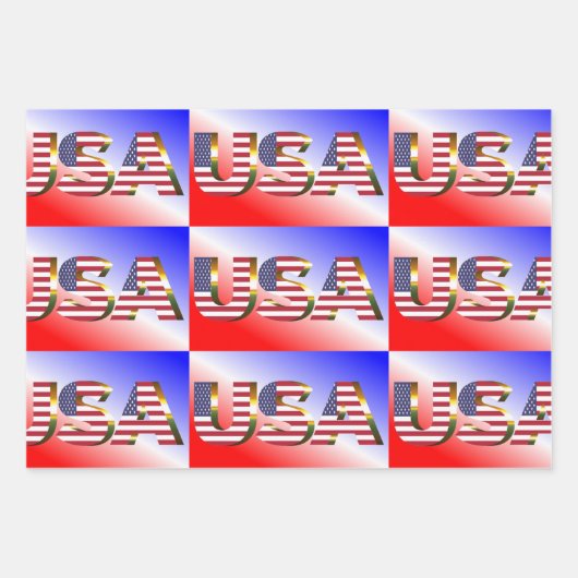 USA GESCHENKPAPIER SET (Vorderseite)