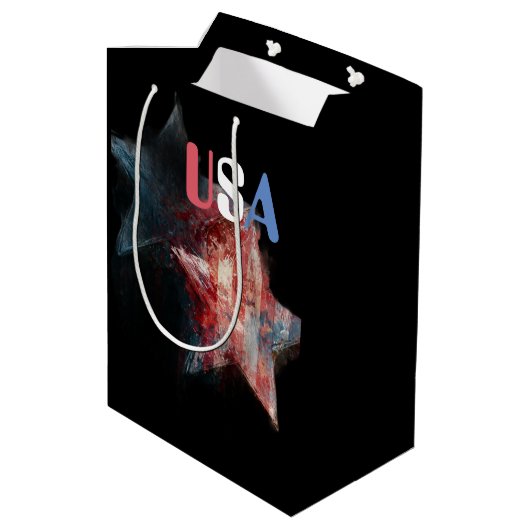 USA-Geschenktasche Mittlere Geschenktüte (Rückseite Schrägansicht)