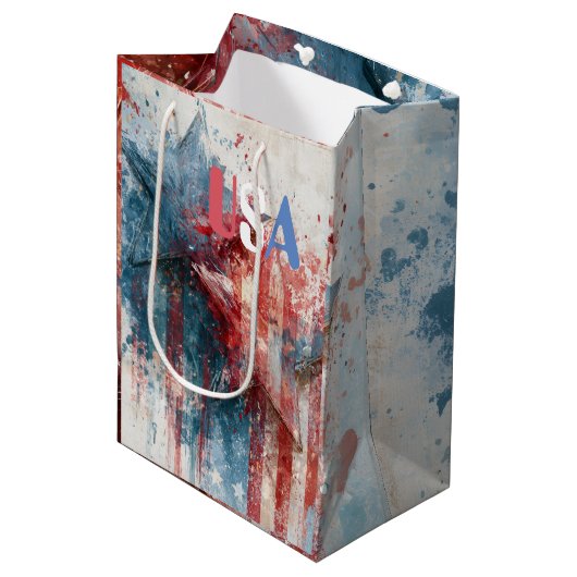USA-Geschenktasche Mittlere Geschenktüte (Vorderseite Schrägansicht)