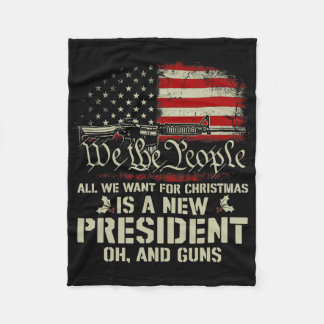 Usa Gewehr Flagge Alles, was ich zu Weihnachten wi Fleecedecke