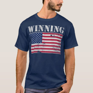 USA gewinnt amerikanische Flagge 4. Juli Unabhängi T-Shirt