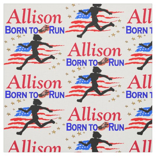 USA GIRL RUNNER PERSONALISIERT FABRIC STOFF (Muster)