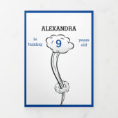 USA Girl Superhero Tremendous Geburtstag Dreifach Gefaltete Einladung (Cover)