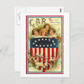 USA Girls Vintag Americana Postkarte (Vorne/Hinten)